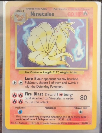 1999 Pokémon Base Set 12 Ninetales — front