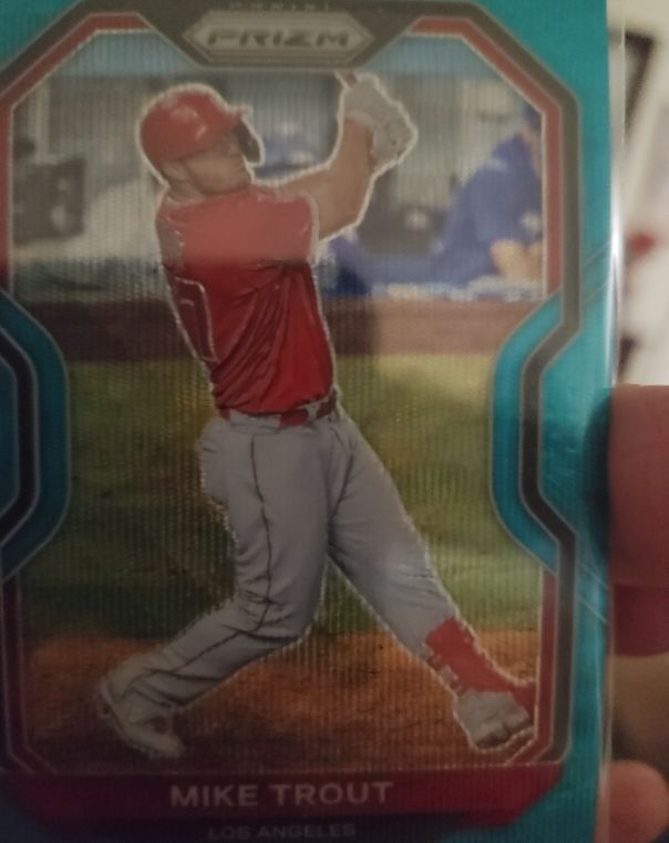 2021 Panini Prizm Tier II Teal Wave Prizm #173 Mike Trout — front