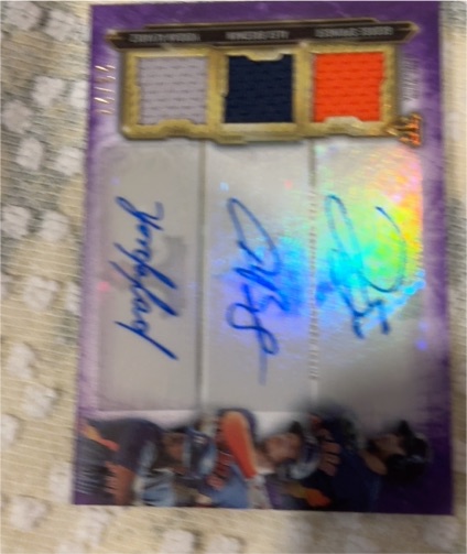 2020 Topps Triple Threads #TT-RA Juan Soto / Ronald Acuna Jr. / Vladimir Guerrero Jr. — front