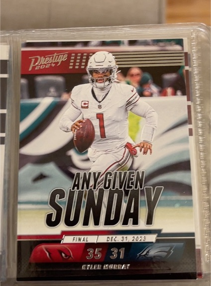 2024 Panini Prestige #AGS-KMY Kyler Murray Any Given Sunday — front