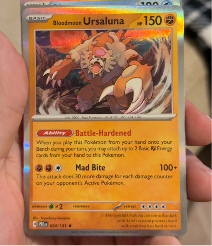 2025 Pokémon Prismatic Evolutions #054 Bloodmoon Ursaluna — front