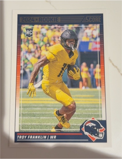2024 Panini Score #343 Troy Franklin RC Denver Broncos — front