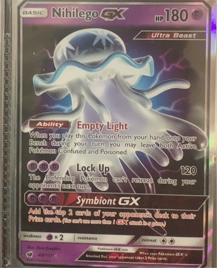 2017 Pokémon Sun & Moon Crimson Invasion #49 Nihilego GX — front