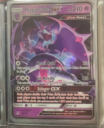 2017 Pokémon Sun & Moon Forbidden Light #56 Naganadel GX — front