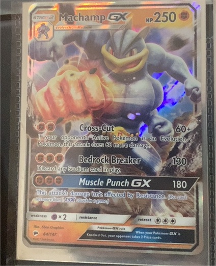2017 Pokémon Sun & Moon Burning Shadows #64 Machamp GX — front