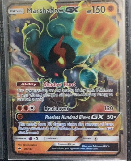 2017 Pokemon Sun & Moon Burning Shadows #80 Marshadow GX — front