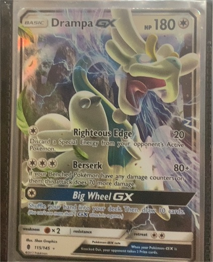 2017 Pokémon Sun & Moon Guardians Rising #115 Drampa GX — front