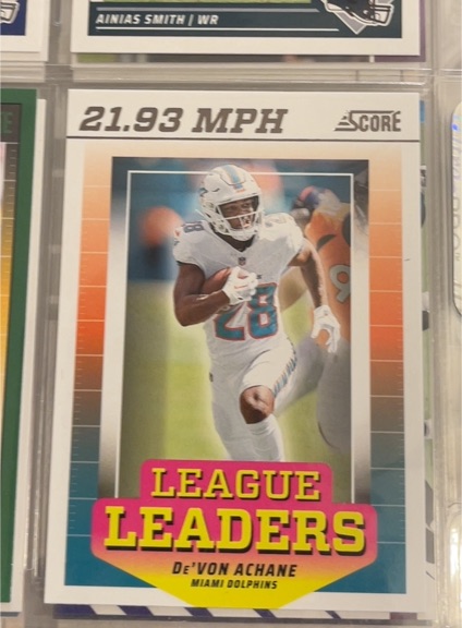 2024 Score League Leaders #LL-DAE De'Von Achane — front