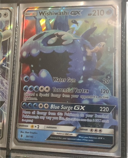 2017 Pokémon TCG Sun & Moon: Guardians Rising #38 Wishiwashi GX — front