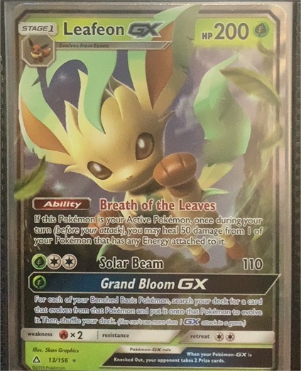 2018 Pokémon Ultra Prism #13 Leafeon GX — front