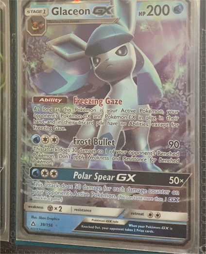 2018 Pokémon Sun & Moon Ultra Prism #39 Glaceon GX — front
