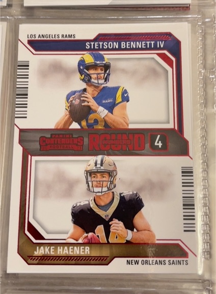 2023 Panini Contenders Round Numbers #20 Stetson Bennett IV & Jake Haener — front