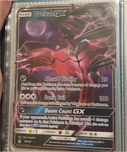 2018 Pokémon Sun & Moon Forbidden Light #79 Yveltal GX — front