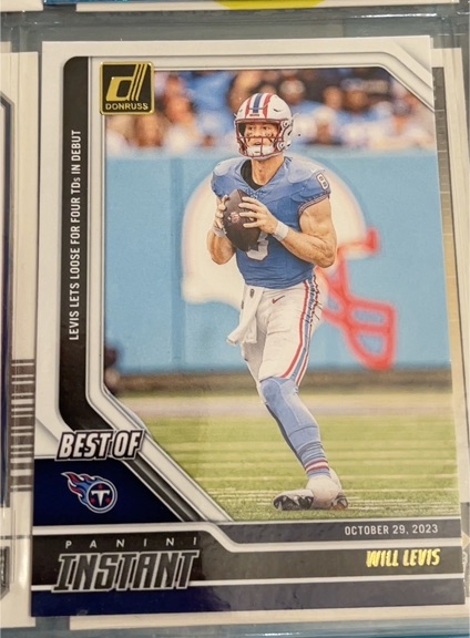 2024 Panini Donruss #3 Will Levis Best of Instant Tennessee Titans — front