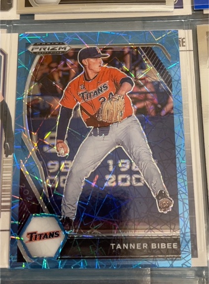 2021 Panini Prizm Draft Picks #PDP156 Tanner Bibee Carolina Blue Velocity — front