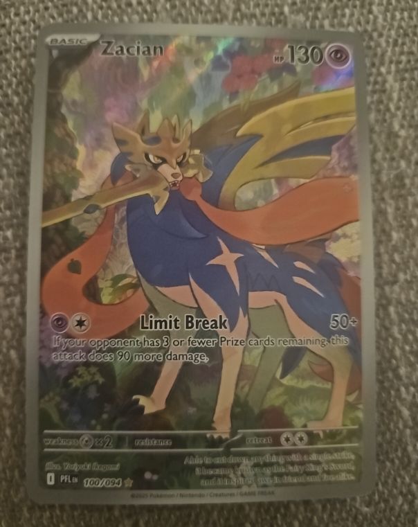 2025 Pokemon PFL EN- Phantasmal Flames #100 Zacian Illustration Rare — front