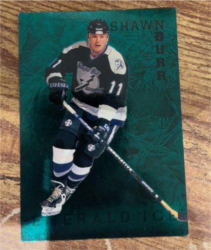 1995-96 Parkhurst International Emerald Ice # Shawn Burr — front