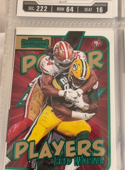 2022 Panini Contenders #PWR-FWA Fred Warner Power Players — front