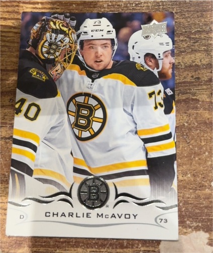 2018-19 Upper Deck Series 1 #13 Charlie McAvoy — front
