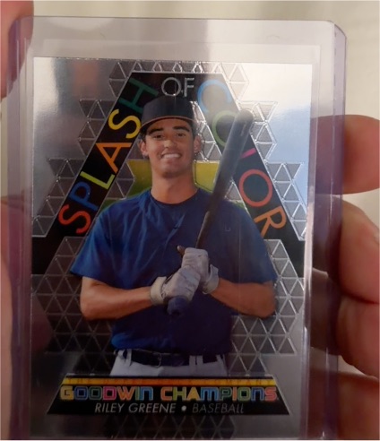 2022 Upper Deck Goodwin Champions Splash of Color Platinum #SCP7 Riley Greene — front
