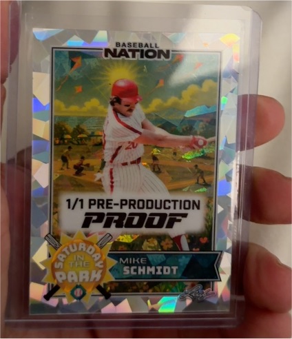 2025 Leaf Baseball Nation #1/1 Pre-Production Proof Mike Schmidt — front