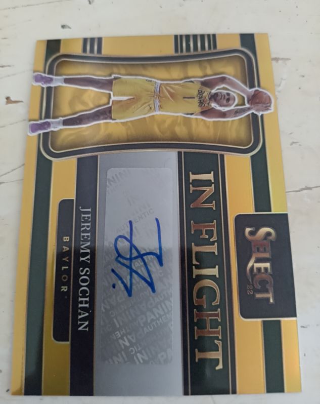 2022 Panini Select In Flight Auto Jeremy Sochan Baylor Purple #IN-JSO — front