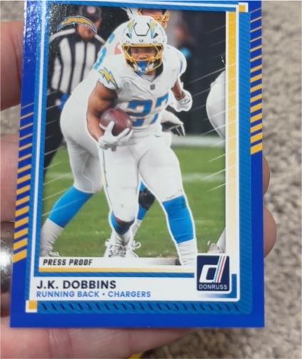 2025 Donruss #71 J.K. Dobbins Press Proof — front