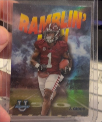 2022 Bowman University Chrome #RM-5 Jahmyr Gibbs Ramblin' Man — front