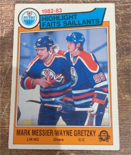 1982-83 O-Pee-Chee #23 Mark Messier/Wayne Gretzky — front