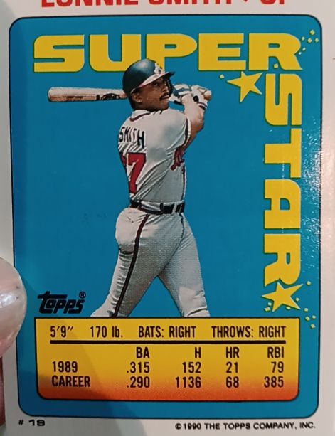 1990 Topps Super Star Stickers #19 Lonnie Smith — front