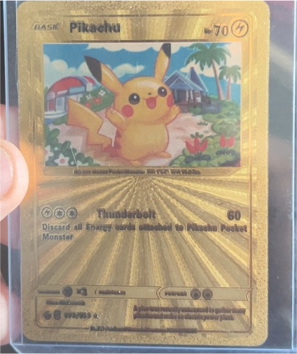 Pokémon Fan Art Gold Foil Pikachu 70 HP — front