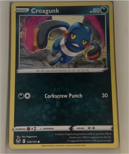 2022 Pokémon Sword & Shield Silver Tempest #109 Croagunk — front