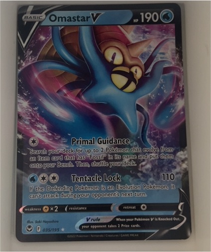 2022 Pokémon Silver Tempest #035 Omastar V — front