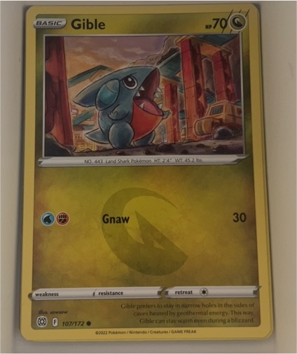 2022 Pokémon Brilliant Stars #107 Gible — front