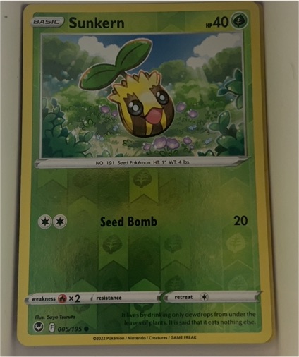 2022 Pokémon Sword & Shield Silver Tempest #005 Sunkern — front