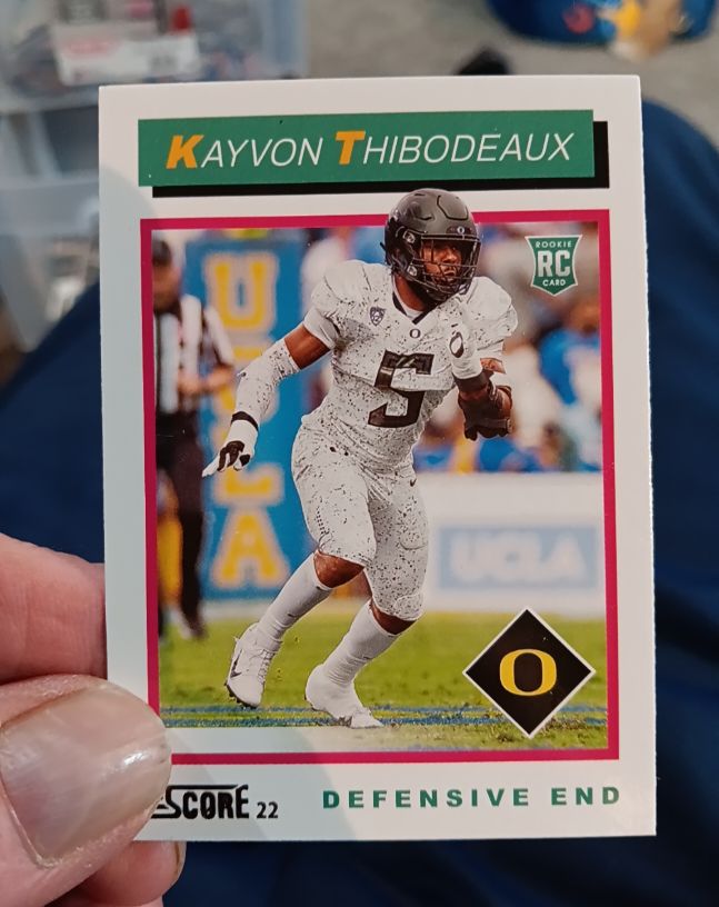 2022 Panini Score #TB7 Kayvon Thibodeaux 1992 Throwback Rookie — front