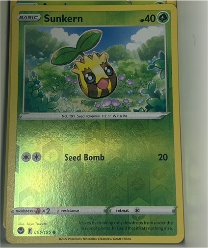 2022 Pokémon Sword & Shield Silver Tempest #005 Sunkern — front