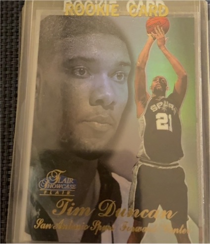1997-98 Flair Showcase #5 Tim Duncan Rookie Card — front