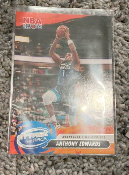 2023-24 Panini NBA Hoops Premium Stock Attack The Rack #6 Anthony Edwards — front