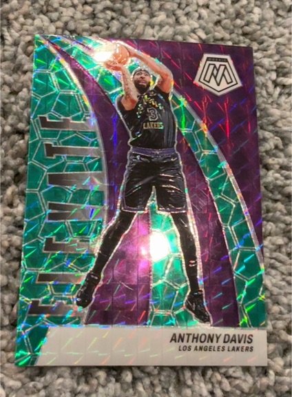 2023-24 Panini Mosaic #24 Anthony Davis Elevate Green Mosaic — front