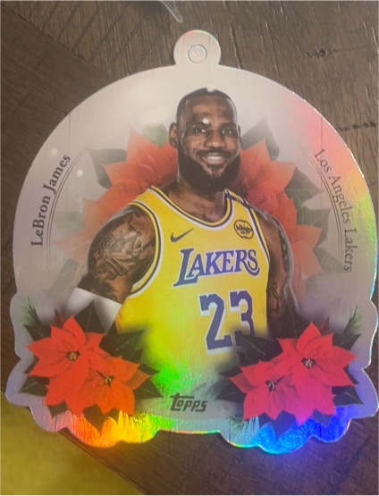 2025-26 Topps Holiday #DCO-LJ LeBron James Los Angeles Lakers Die-Cut Ornament — front