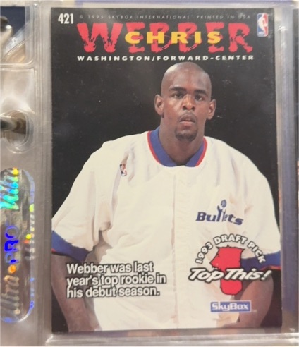 1994 Skybox #421 Chris Webber — front