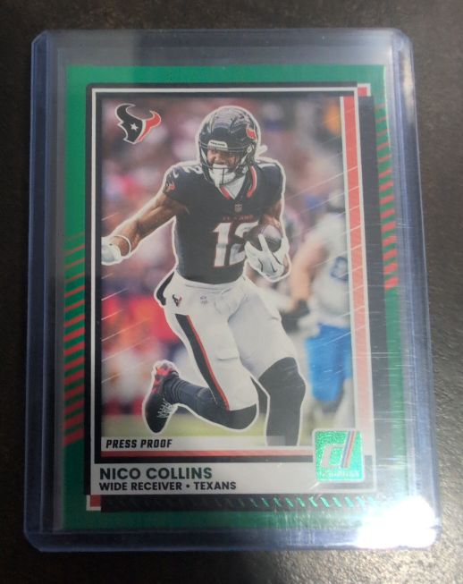 2025 Panini Donruss Press Proof Green #Nico Collins — front