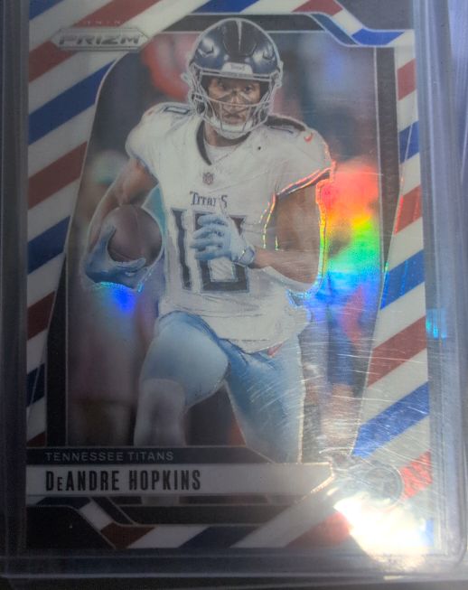 2024 Panini Prizm #279 DeAndre Hopkins Red White and Blue Tennessee Titans — front
