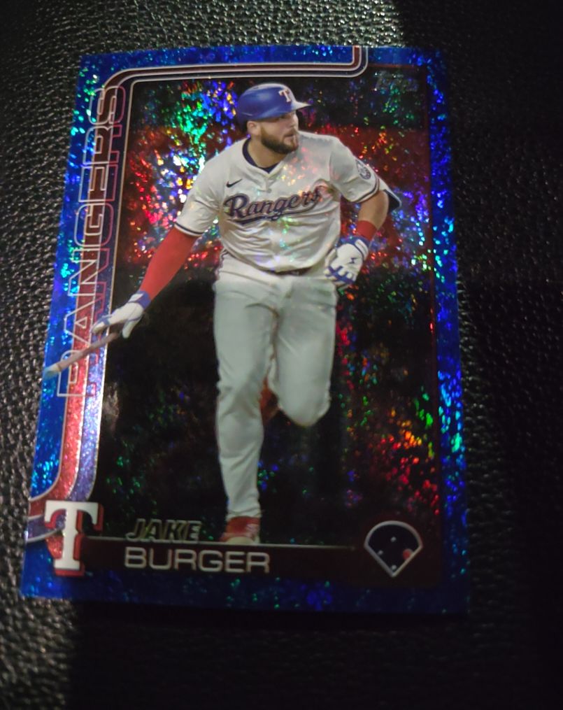 2025 Topps Update Jake Burger Diamante Foil Parallel US98 Texas Rangers — front