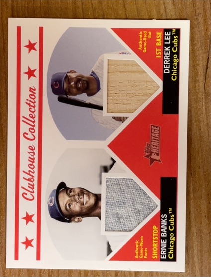 2008 Topps Heritage Clubhouse Collection Relics #CCDL-EB Derrick Lee & Ernie Banks — front