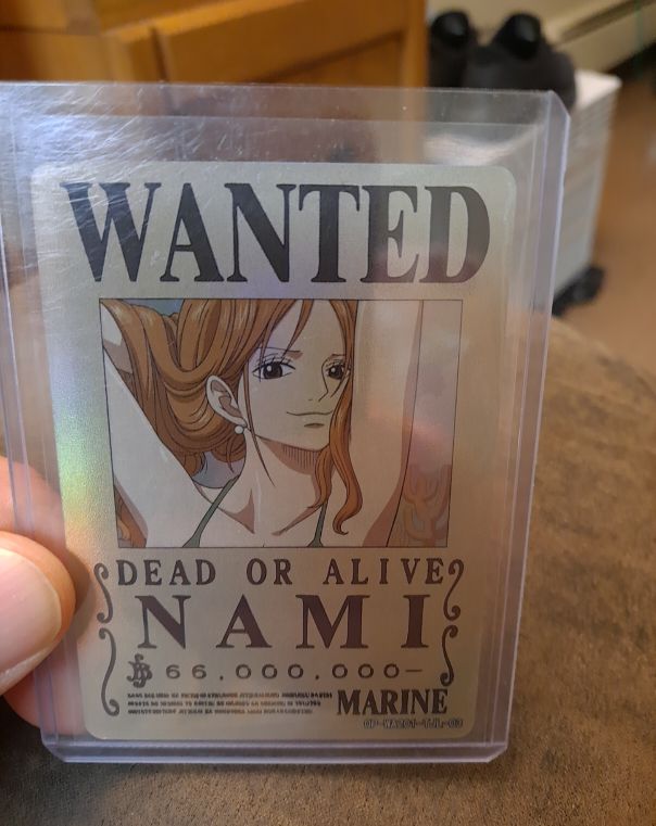 One Piece Nami Wanted Poster Card — front