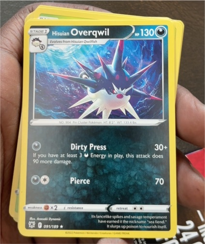 2022 Pokémon Astral Radiance #091 Hisuian Overqwil — front