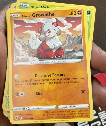 2022 Pokémon Astral Radiance #070 Hisuian Growlithe — front