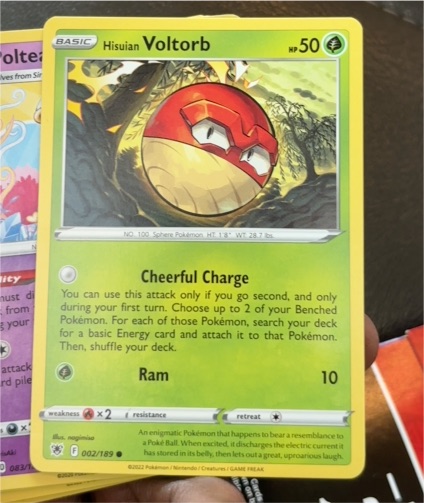 2022 Pokémon Astral Radiance #002 Hisuian Voltorb — front